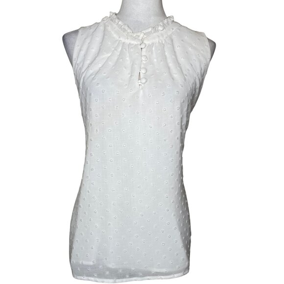 Gibson Look 2 piece Lavender White Respect the Ruffle Sleeveless Blouse XL - Picture 5 of 13